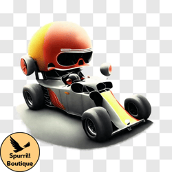 Cartoon Race Car in Motion PNG Design 180