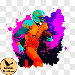 Football player running with the ball PNG