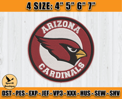 Cardinals Embroidery, NFL Cardinals Embroidery, NFL Machine Embroidery Digital, 4 sizes Machine Emb Files -01 - Spurrill