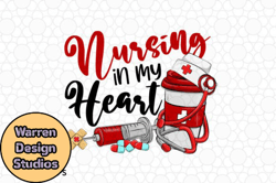 Nursing in My Heart Nurse Coffee SVG Design 108