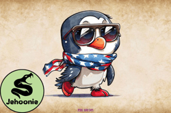 Patriotic Penguin Clipart 4th of July Design 22
