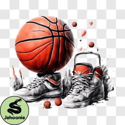 Basketball Shoes Symbolizing Love and Friendship PNG