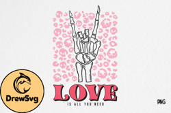 Skeleton Finger Love Valentines PNG Design 27
