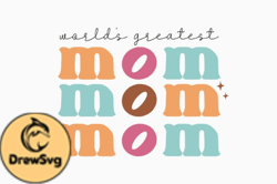 Worlds Greatest Mom Retro Mothers Day Design 346