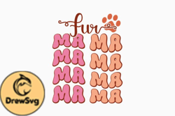 Retro Fur Mama Quote Svg Dog Lover Design19