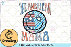 All American Mama Retro 4th of July PNG Design 20
