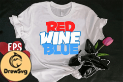 Red Wine Blue T-shirt Design Design 08