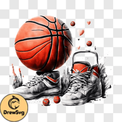 Basketball Shoes Symbolizing Love and Friendship PNG