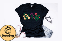 Vintage Wild Flower T Shirt Design