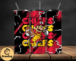 Kansas City Chiefs Tumbler Wrap, Mario Tumbler Wrap, NFL Logo PNG, Tumbler Designs, NFL Football PNG, Tumbler 10