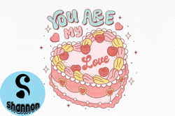 Retro Valentine Heart Cake Sublimation
