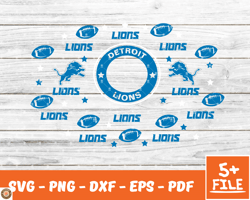 Detroit Lions Full Wrap Template Svg, Cup Wrap Coffee 12