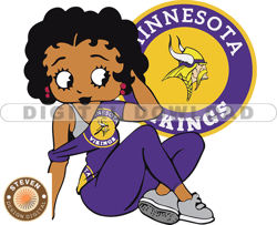 Minnesota Vikings Betty Boop Svg, NFL Svg, Girl Sport Svg, Football Svg Download Digital File 18