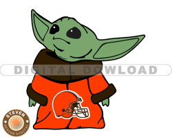 Browns NFL Baby Yoda Svg, Football Teams Svg, NFL Logo Svg, Baby Yoda Png, Tshirt Design   07