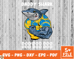 Los Angeles Chargers Daddy Shark Nfl Svg , Daddy Shark   NfL Svg, Team Nfl Svg 18