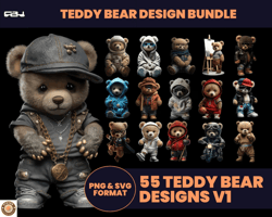 Bear Tshirt designs bundle, Bear Streetwear design,Bear design, Urban, Teddy Bear design, DTG, DTF 12