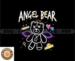 Angel Bear Stretwear, Teddy Bear Tshirt Design, Streetwear Teddy Bear PNG, Urban, DTG, DTF 03