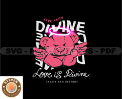 Divine Bears, Angel Teddy Bear Stretwear, Teddy Bear Tshirt Design, Streetwear Teddy Bear PNG, Urban, DTG, DTF 16
