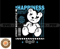 Teddy Happiness  Stretwear, Teddy Bear Tshirt Design, Streetwear Teddy Bear PNG, Urban, DTG, DTF 28