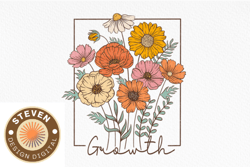 Vintage Wildflower Quote PNG Sublimation