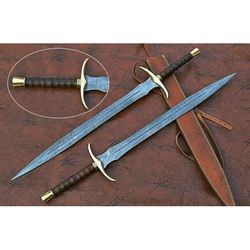 31"Custom Handmade Sword Damascus Steel Sword Needle Point Viking Sword , viking sword. special for wall hanging ,