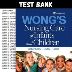 Latest 2023 Wongs Nursing Care of Infants and Children, 12th Edition Hockenberry Test bank | All Chapters