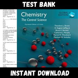 Latest 2023 Chemistry: The Central Science, 14th Edition by Theodore L. Brown Test bank | All Chapters