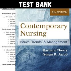 Latest 2023 Contemporary Nursing: Issues, Trends, & Management 9th Edition by Barbara Cherry Test bank | All Chapters