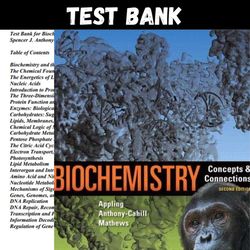 Latest 2023 Biochemistry: Concepts and Connections 2nd Edition by Dean Appling Test bank | All Chapters