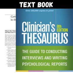 Clinician's Thesaurus 8th Edition The Guide to Conducting Interviews and Writing Psychological Reports Eighth Edition