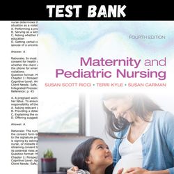 Latest 2023 Maternity and Pediatric Nursing 4th Edition By Ricci Kyle Carman bank | All Chapters