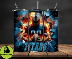 Tennessee Titans Tumbler Wrap, Crack Hole Design, Logo NFL Football, Sports Tumbler Png, Tumbler Design by Enloe Shop St