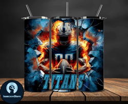 Tennessee Titans Tumbler Wrap, Crack Hole Design, Logo NFL Football, Sports Tumbler Png, Tumbler Design 31