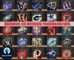 Bundle 32 Design NFL Teams, NFL Logo, Tumbler Design, Design Bundle Football, NFL Tumbler Design,