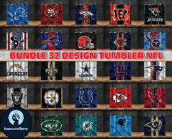 Bundle 32 Design NFL Teams, NFL Logo, Tumbler Design, Design Bundle Football, NFL Tumbler Design