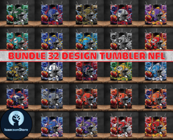 Bundle 32 Design NFL Teams, NFL Logo, Tumbler Design, Design Bundle Football, NFL Tumbler Design, Design 004
