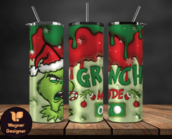 Grinchmas Christmas 3D Inflated Puffy Tumbler Wrap Png, Christmas 3D Tumbler Wrap, Grinchmas Tumbler PNG 15