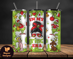 Grinchmas Christmas 3D Inflated Puffy Tumbler Wrap Png, Christmas 3D Tumbler Wrap, Grinchmas Tumbler PNG 86