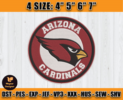 Cardinals Embroidery, NFL Cardinals Embroidery, NFL Machine Embroidery Digital, 4 sizes Machine Emb Files -01 -Wagner
