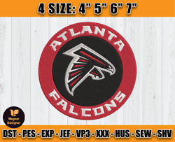 Atlanta Falcons Embroidery, NFL Falcons Embroidery, NFL Machine Embroidery Digital, 4 sizes Machine Emb Files -14-Wagner