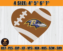 Ravens Embroidery, NFL Ravens Embroidery, NFL Machine Embroidery Digital, 4 sizes Machine Emb Files -12-Wagner