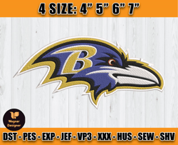 Ravens Embroidery, NFL Ravens Embroidery, NFL Machine Embroidery Digital, 4 sizes Machine Emb Files -21-Wagner