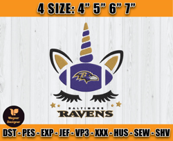 Ravens Embroidery, Unicorn Embroidery, NFL Machine Embroidery Digital, 4 sizes Machine Emb Files -23-Wagner