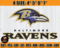 Ravens Embroidery, NFL Ravens Embroidery, NFL Machine Embroidery Digital, 4 sizes Machine Emb Files -26-Wagner