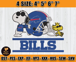 Buffalo Bills Embroidery, Snoopy Embroidery, NFL Machine Embroidery Digital, 4 sizes Machine Emb Files-01-Wagner
