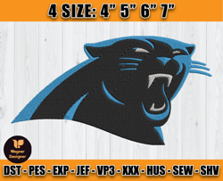 Panthers Embroidery, NFL Panthers Embroidery, NFL Machine Embroidery Digital, 4 sizes Machine Emb Files - 02 Wagner