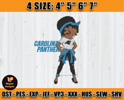 Panthers Embroidery, Betty Boop Embroidery, NFL Machine Embroidery Digital, 4 sizes Machine Emb Files -25 Wagner