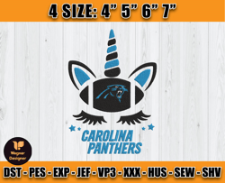Panthers Embroidery, Unicorn Embroidery, NFL Machine Embroidery Digital, 4 sizes Machine Emb Files -26 Wagner