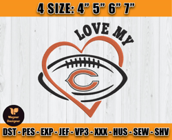 Chicago Bears Embroidery, NFL Bears Embroidery, NFL Machine Embroidery Digital, 4 sizes Machine Emb Files - 08 Wagner