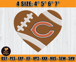 Chicago Bears Embroidery, NFL Girls Embroidery, NFL Machine Embroidery Digital, 4 sizes Machine Emb Files -14 Wagner